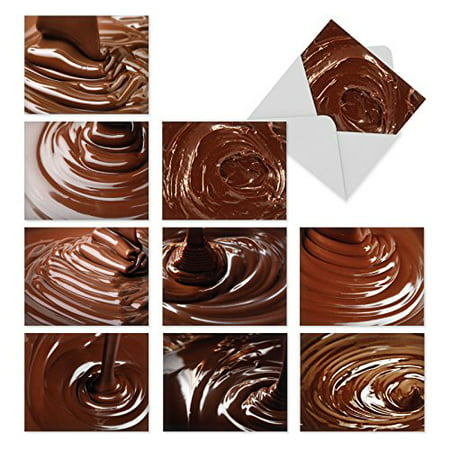 'M3123 CHOCOLATE FONDUE' 10 Assorted All Occasions Cards Serve Up a Luscious Mouth-Watering Chocolate Dessert Treat with Envelopes by The Best Card (The Best Chocolate Desserts)