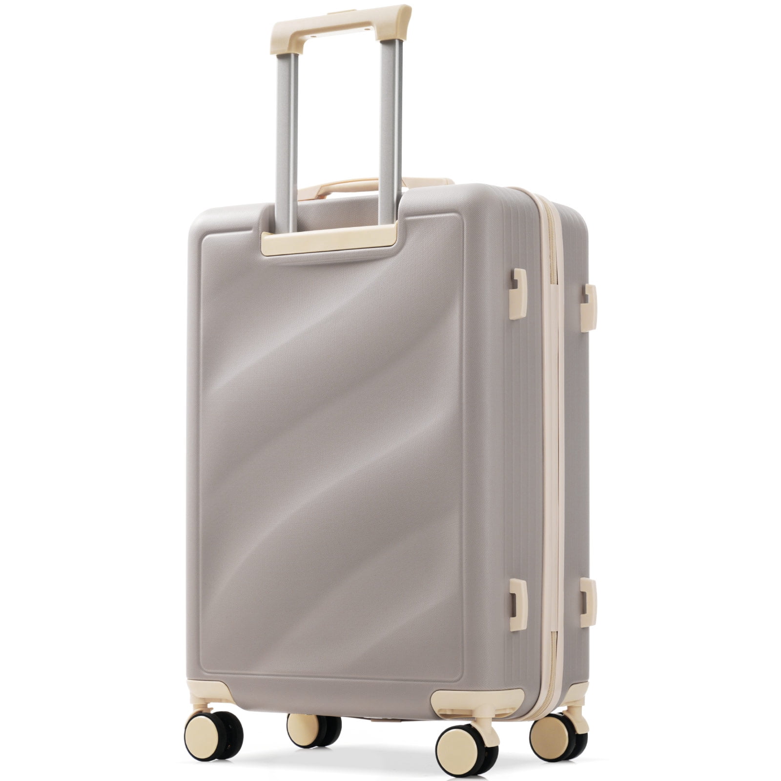 3-Piece Lightweight ABS Suitcase Set with Spinner Wheels & TSA Lock, Carry-On and Checked Luggage (20"/24"/28") – Gray Purple