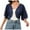 Navy, variant on Black Women Cardigans Lightweight Cardigan Casual Open Front Shrug Chiffon Cover Up Short Sleeve Ladies Blouses
