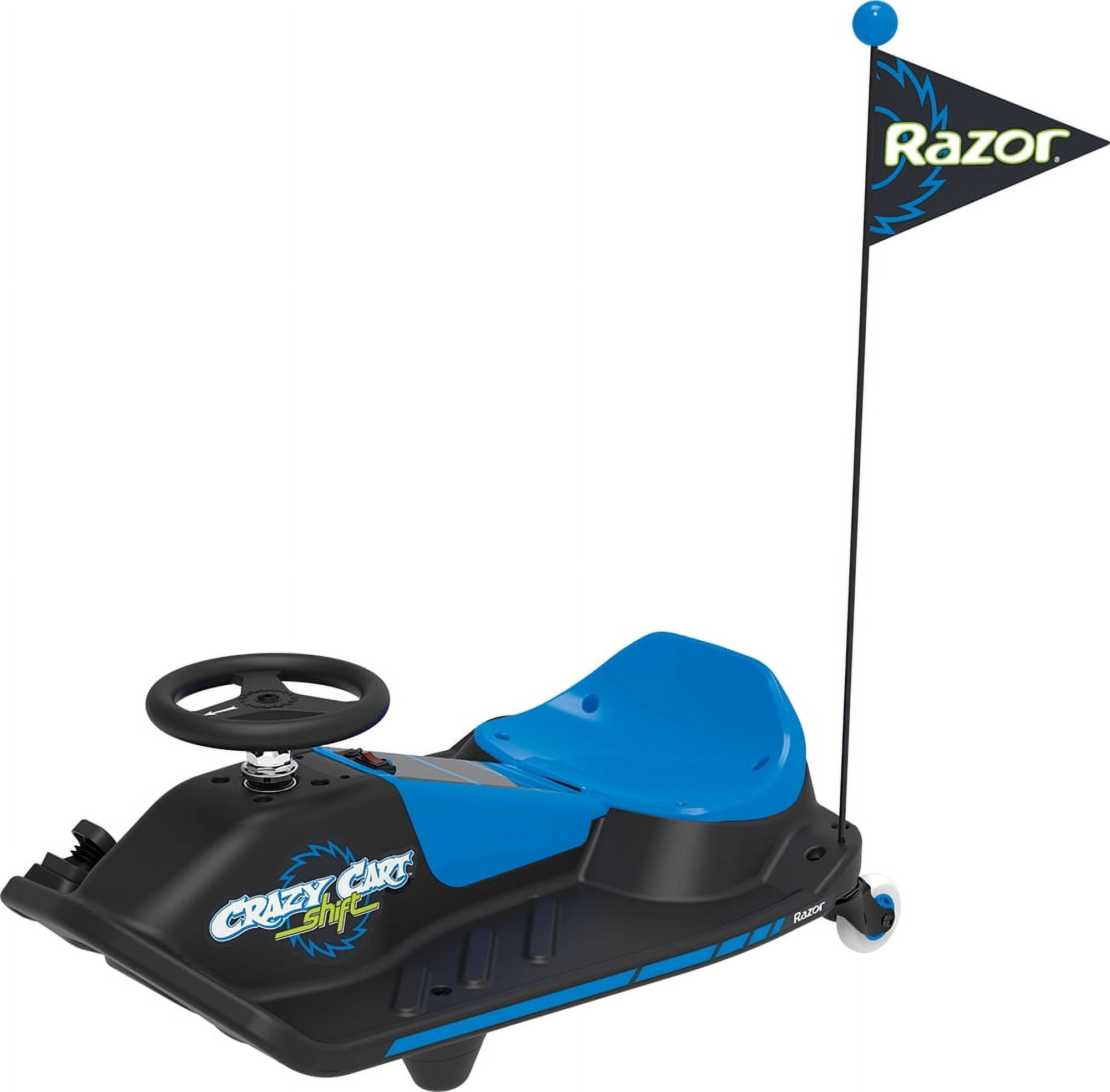 Razor Crazy Cart 24V Electric Drifting Go Kart Variable Speed Up to 12 mph Drift Bar for Controlled Drifts Walmart