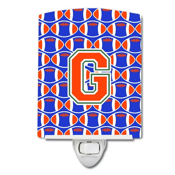 Letter G Football Green, Blue and Orange Ceramic Night Light