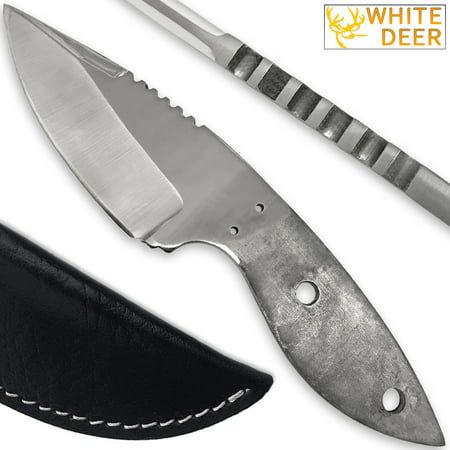 WHITE DEER D2 Steel Knife Blank Drop Point Making Hunting Skinner D-2