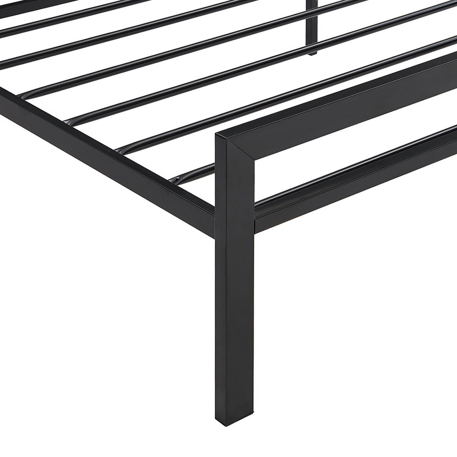 Twin Bed Frame with Headboard,Vintage Metal Platform Bed Frame with Storage,Steel Slat Support,Noise Free,Easy Assemble,77.2"x42.1"x37.6",Black
