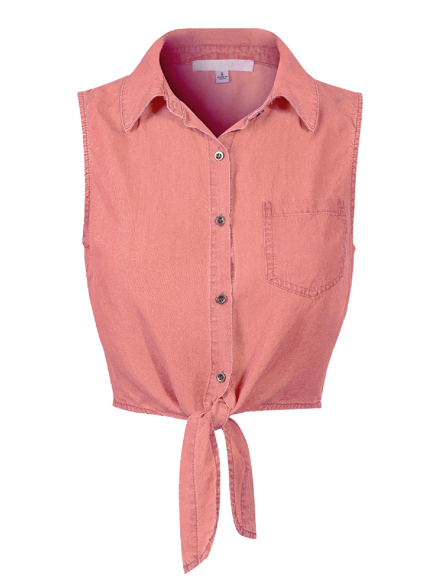 button down front tie shirt