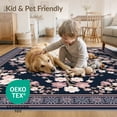 thumbnail image 4 of ODIKA 8'x10' Washable Area Rug Non-Shedding, Easy Care, Japanese Plum Asian Inspired Dusty Pink Cherry Tufted Chinese for King Size Bedroom Under Bed, Master Suite, 4 of 7