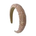 thumbnail image 2 of Qarigey Diademas con cuentas de cristal con purpurina, tocado de punto Flexible para el cabello, tocado para mujer, fiesta, colorido brillante Accesorio para el cabello rosa durazno Qarigey AP010971-26B, 2 of 5