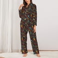 thumbnail image 2 of Fuzoiu BBQ Barbecue Grill Print Women's Long-Sleeved Pajama,Lounge Button Down Nightwear,Womens Notch Collar Pajama Set-XX-Large, 2 of 7