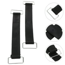 DINHEAROM Battery Straps For Boats 2Pcs 7.1x1.6x0.1In Metal Rubber Motorcycle Battery Secure