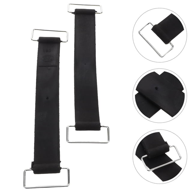 FOMIYES 2Ud De Goma Durables Para Soporte De Batería En Motocicleta Color Negro