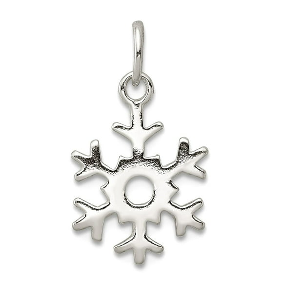 925 Sterling Silver Polished Snowflake Charm 14.65x10.8mm Wide Pendant Necklace for Women