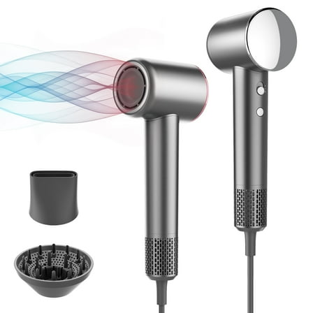 Naipo High Speed Ionic Hair Dryer with 110000 RPM Brushless Motor, Fast-Drying Blow Dryer with No Heat Damage, Lightweight Low Noise Hairdryer with Diffuser and Nozzle