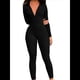 thumbnail image 1 of Mono Ajustado de Larga Acanalado con Cremallera Frontal para Mujer Negro XXL, 1 of 6