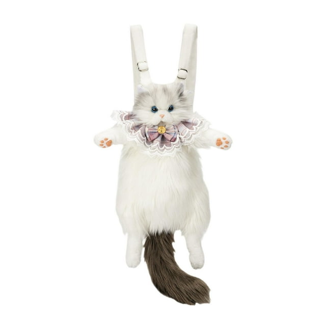 Mochila con forma de gato de peluche jinwen Gris 50 cm