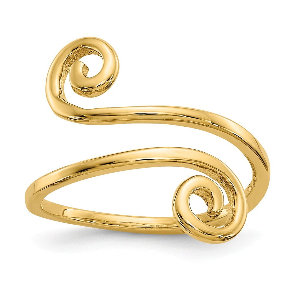 14k Yellow Gold Swirl Toe Ring - 1.5 Grams