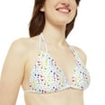 thumbnail image 5 of Colorful Polka Dots Strappy Swimsuit Bikini Set-Beach Pool Wear-Jacuzzi, 5 of 8