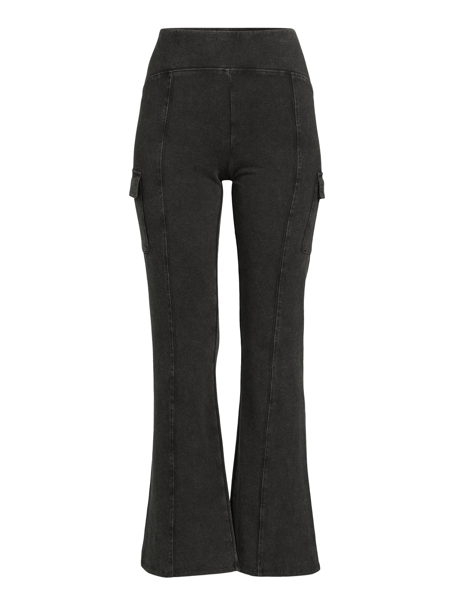 No Boundaries Juniors and Juniors Plus Washed Cargo Flare Pants, 31” Inseam, Sizes XS-4X