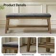 thumbnail image 6 of Vknow Furniture Multi-Tone Speckled Fabric Solid Wood Frame Bench, Black, 300 lb Limit, 6 of 7