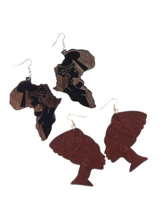 Wooden african hot sale earrings bulk