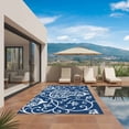 thumbnail image 2 of Navy Blue Gourd Outdoor Rug 6x9 Ft, Non Slip Washable Area Rug, Modern Abstract Art Floral Patio Rugs Carpet Runner, Large Floor Mat for Indoor/Outdoor Deck Porch Camping, 2 of 8