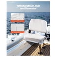thumbnail image 3 of Folding Boat Seat Low Backrest - Fishing Boat Seat with Cushion & Aluminum Hinges - Waterproof Marine Seat for Ships, White, 3 of 9
