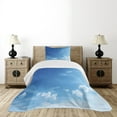 thumbnail image 4 of Ambesonne Sky Quilted Bedspread Set 2 Pcs, Inspirational Sun Rays, Twin Size, Blue White, 4 of 5