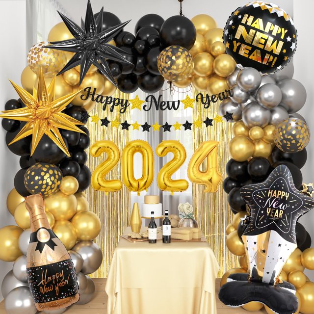 Kit de guirnaldas de globos Amandir para decoración de Año Nuevo, 126 unidades, 1,47 m