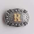 thumbnail image 6 of Antique Brushed Silver Initial Letter R Cowboy Cowgirl Western Belt Buckle, 6 of 6