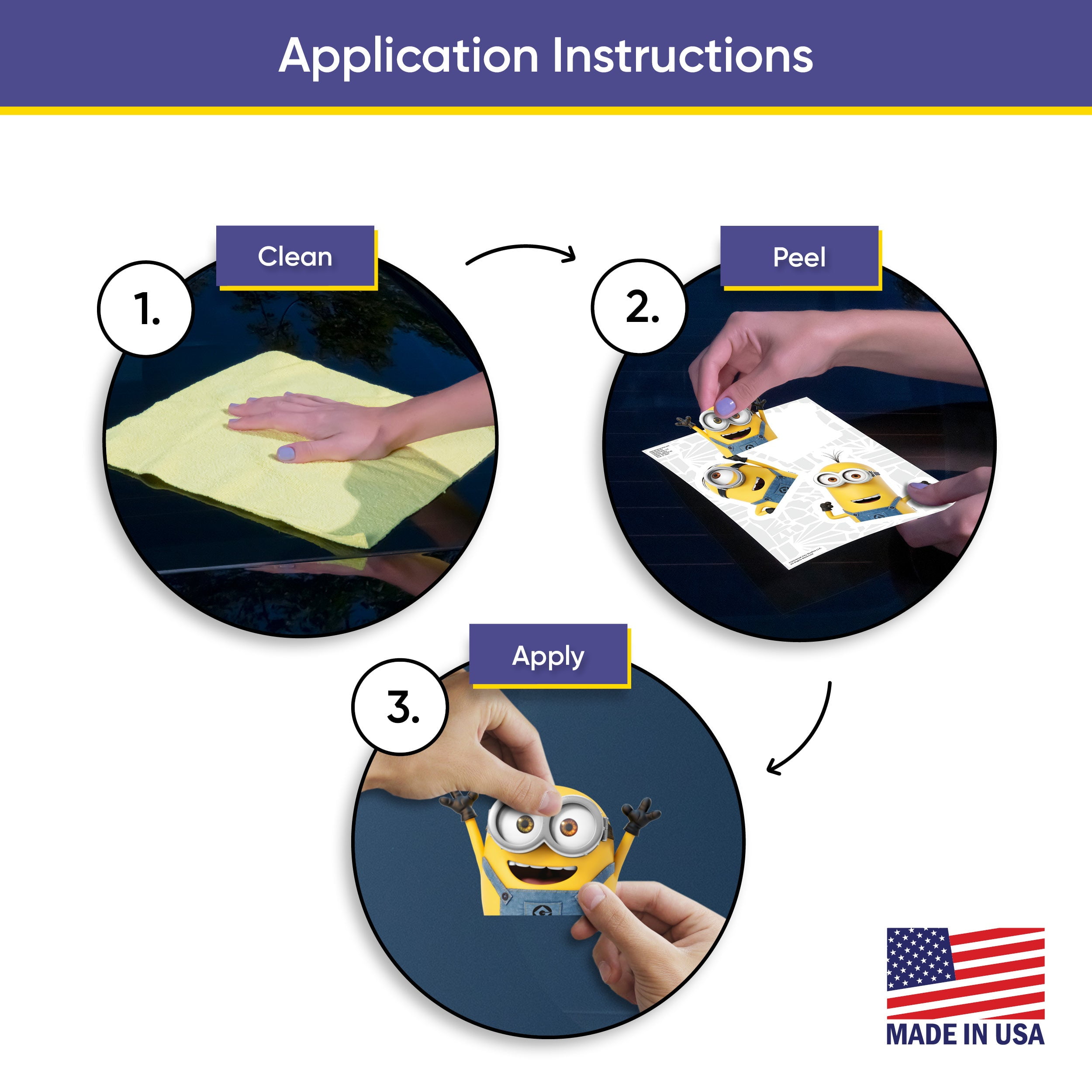 (2 pack) Minions Peeking Vinyl Car Decals