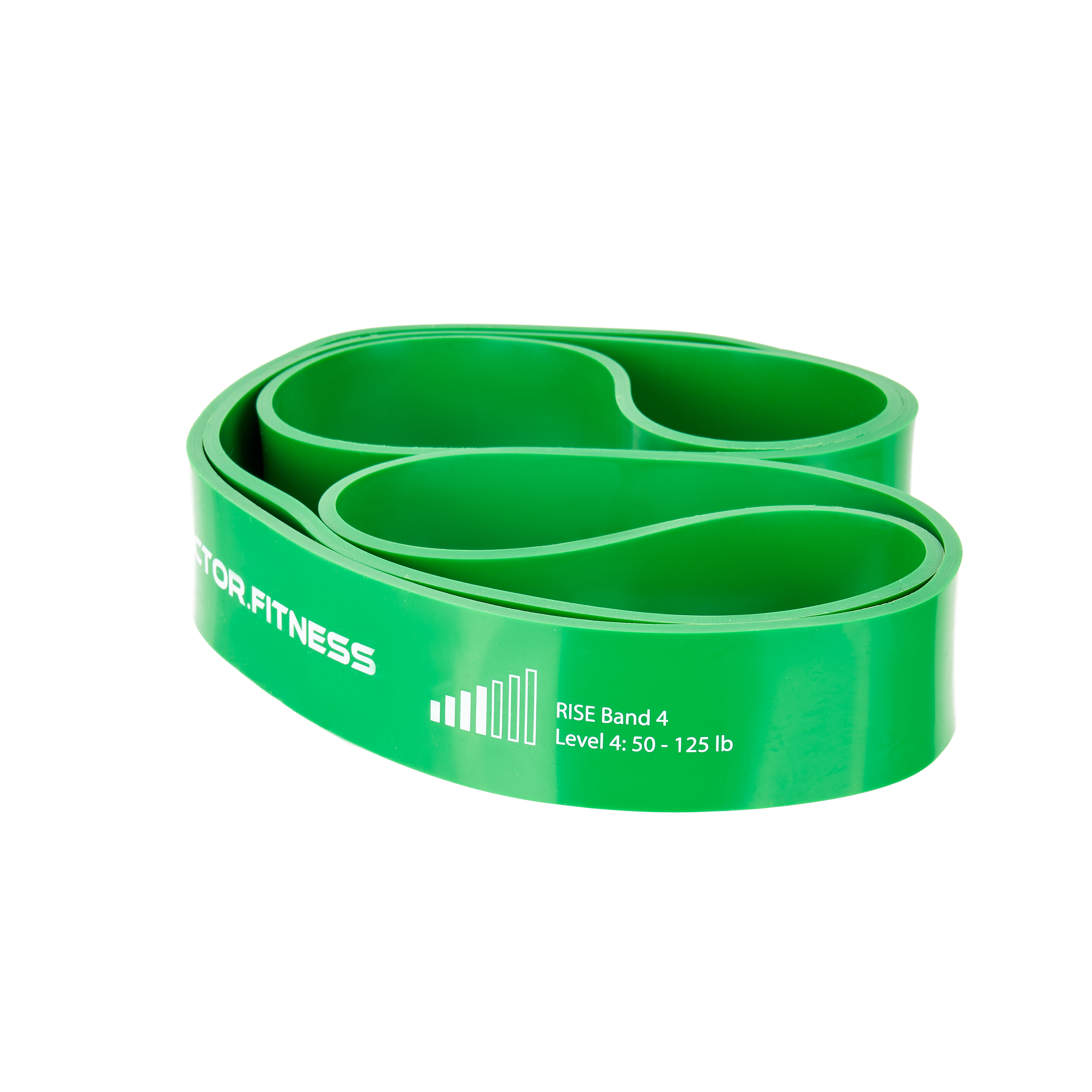 Victor.Fitness RISEband4 - Green - Level 4 Green RISE Band. 50-125lb resistance, 1-3/4" width. Heavy-duty resistance band that aids in recovery and invigorates through stretching and exercise.