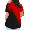 thumbnail image 3 of Plus Size Mujeres Blusas Cuello en V Casual Suelto Verano Blusa de Manga Corta para el Uso Diario Y Casual, 3 of 5