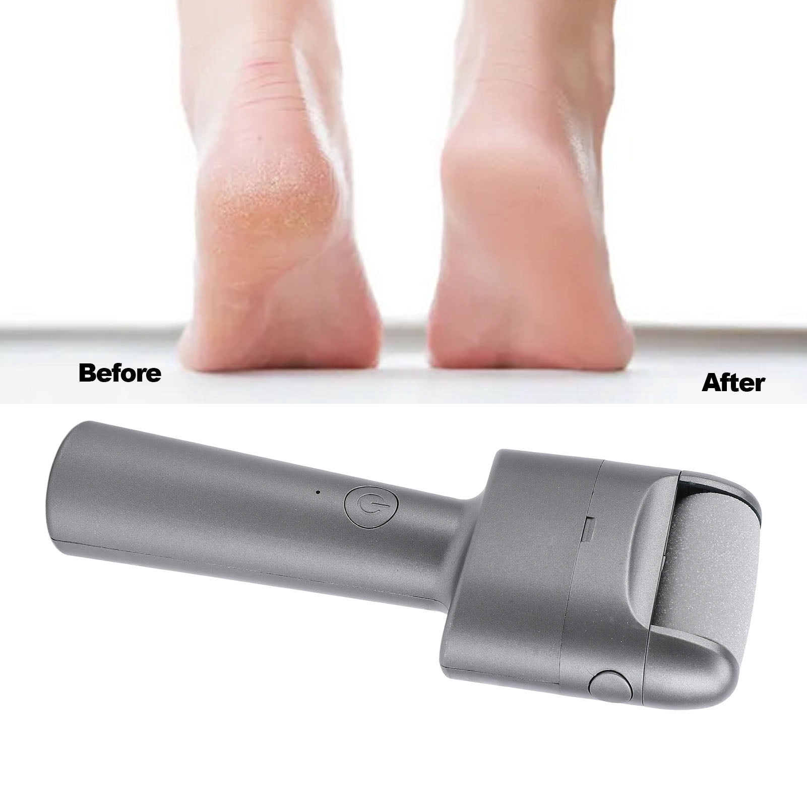 Nieyigj Electric Foot Callus Remover Portable Electric Foot File for Dead Skin and Calluses Gray, Professional 2-Speed Rechargeable Foot Scrubber (9.45 inches / 24 cm)