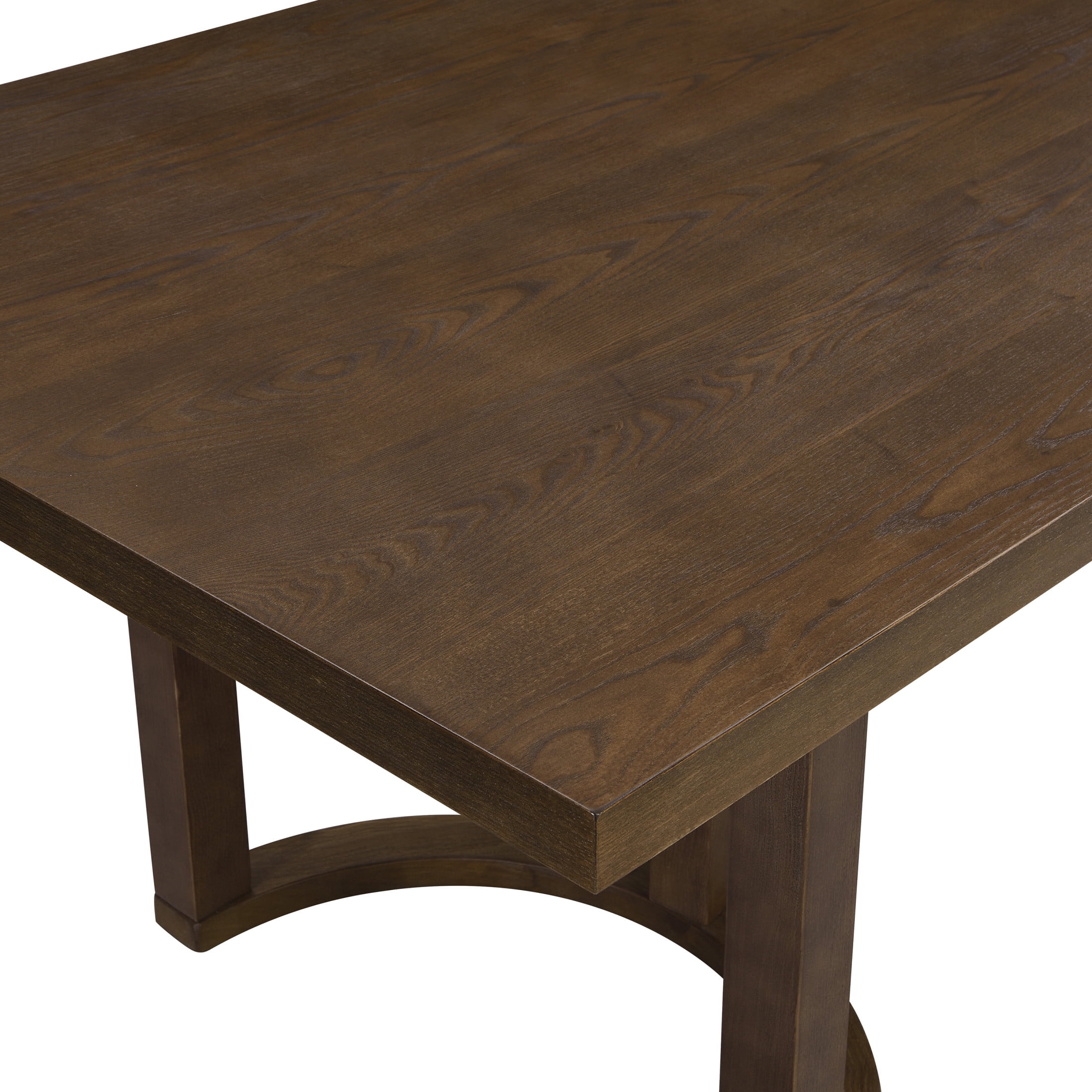 Christopher Knight Home Modern 95” Rectangular Dining Table, U-Shaped Trestle Base, Solid Wood Frame, Seats 8, Walnut