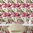 thumbnail image 2 of Ambesonne, Jungle Boho Peel & Stick Wallpaper for Home, Spring Violets Moth Art, 13"x72", Pale Earth Yellow and Ruby, 2 of 5
