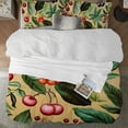 thumbnail image 2 of PRATYUS Leaves Berries Green Leafy 3-Piece Bedding Set (Single-Sided Print) Comfortable and Breathable Peach Skin Velvet Bedroom Guest Room 87x68in, 2 of 8