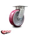 thumbnail image 2 of 6 Inch Kingpinless Poly on Aluminum Wheel Swivel Top Plate Caster Service Caster, 2 of 2