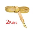 thumbnail image 2 of INSPIRE CHIC 2 Pairs Faux Leather Shoestrings Solid Color Flat Shoelaces with Metal Tippings Shiny Golden 80cm/31.5", 2 of 7