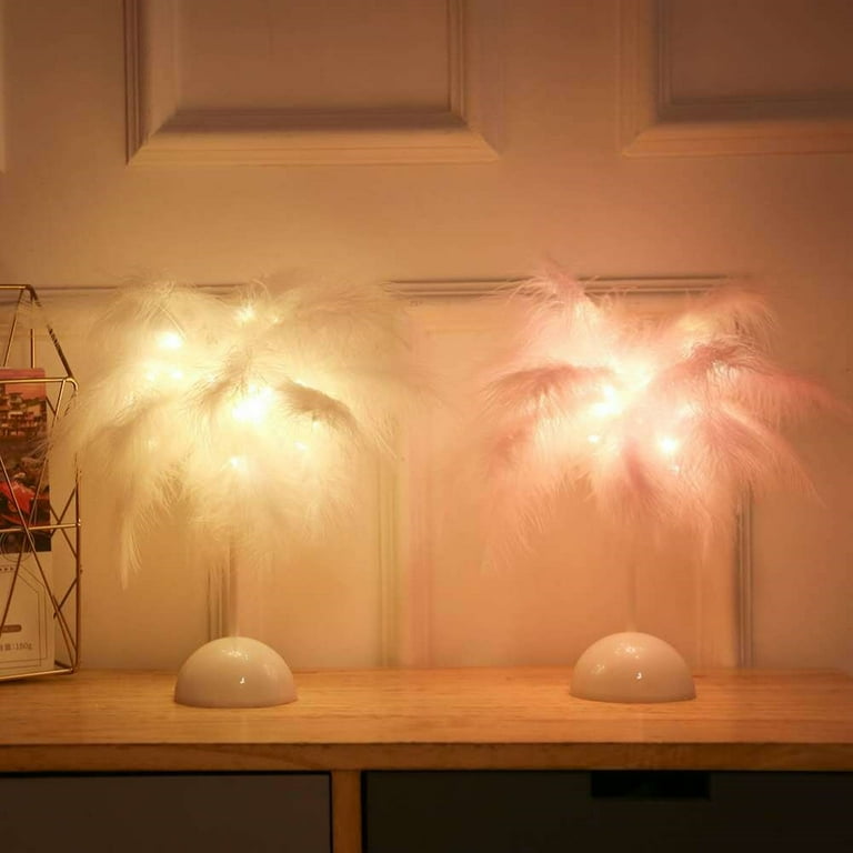 Feather bedside on sale table lamp