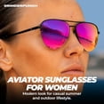 thumbnail image 6 of grinderPUNCH Polarized Aviator Sunglasses Men Women Retro Vintage Pilot Sun Glasses UV400 Protection - Purple, 6 of 9