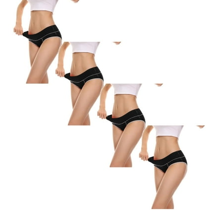 

Womens Underwear Brief Underpants Patchwork Color Bikini Solid Knickers Intimates Panties4PC