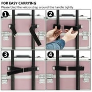 4 in 1 Rolling Makeup Train Case, Professional Aluminum Makeup Travel Organizer Cosmetic Case, Cosmetology Caboodle Case on 360° Wheels, Beauty Storage Luggage Lockable