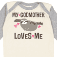 thumbnail image 4 of Inktastic My Godmother Loves Me Girls Sloth Girls Long Sleeve Baby Bodysuit, 4 of 5