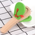 thumbnail image 1 of SASABAXI 1Pcs Green Wooden Long Handle Castanet for Children's Instrumental Play, 1 of 8