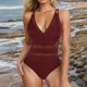 thumbnail image 2 of Traje de Baño de Desgaste de Forma para las Mujeres Sexy Hueco Fuera, Traje de Baño de Corte Alto Conjunto con Almohadillas Extraíbles, 2 of 9