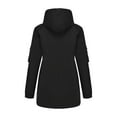 thumbnail image 6 of Jacket for Women Dressy New Women's Solid Color Zipper Pocket Outerwear Waterproof Windproof Outdoors Long Sleeved Hooded Jacket Black M, 6 of 9