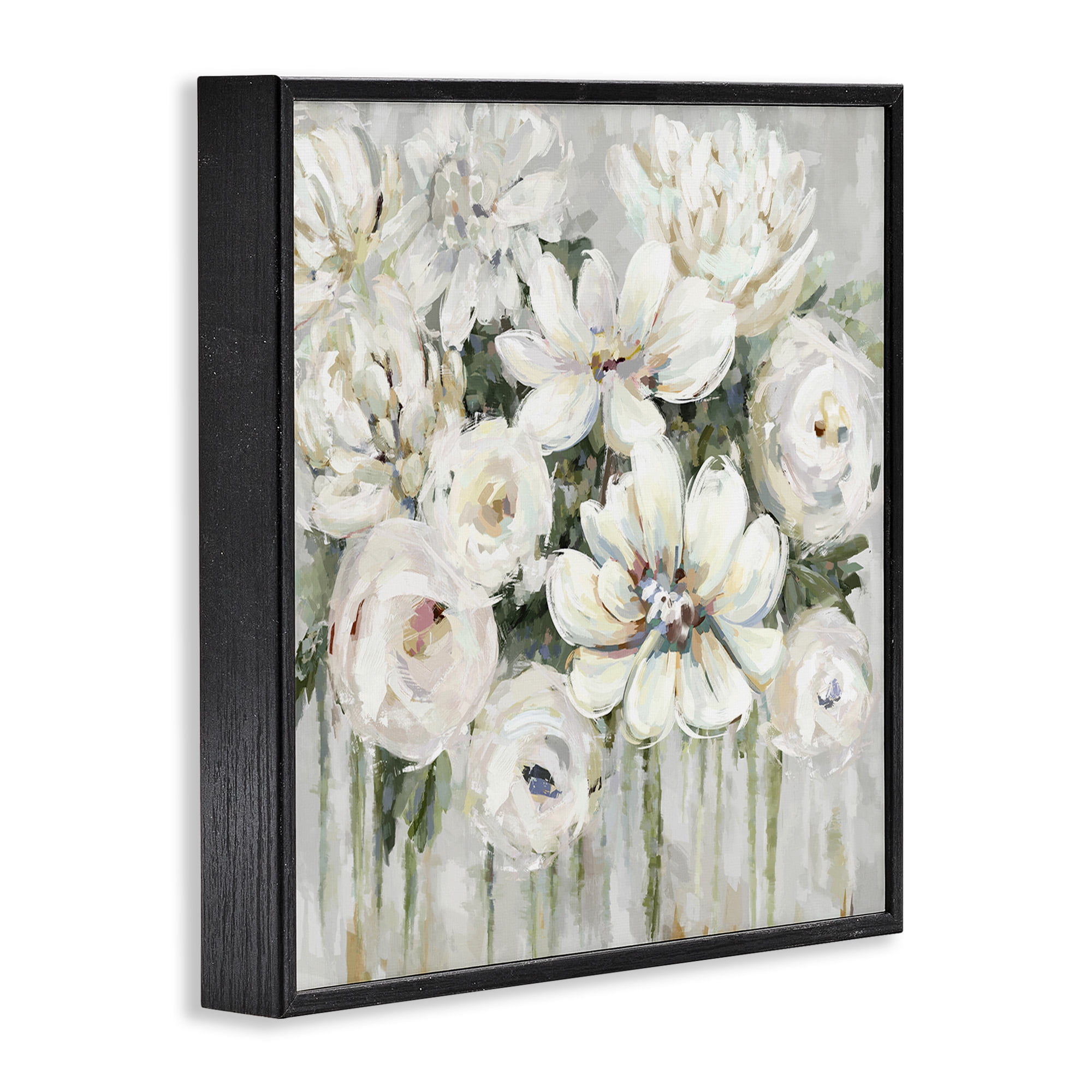 Stupell Industries Abstract Bouquet with Greenery Botanical & Floral Painting Black Framed Art Print Wall Art, 24 x 24