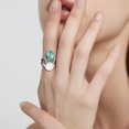 thumbnail image 3 of NUNCAD Turquoise Blue Ring Pear Shape Ring 925 Sterling Silver Statement Ring Gift For Women, 3 of 5
