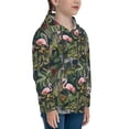 thumbnail image 3 of Haiem Flamingos And Palm Leaves Pattern Boys Hoodie, Youth Pullover Hooded Sweatshirt, Kangaroo Pocket Hoodie for Kids Girls -Small, 3 of 6