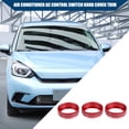 thumbnail image 3 of Cubierta de perilla de control de aire acondicionado Unique Bargains para Honda Fit 2020-2023, trim de aluminio frontal rojo, 3 piezas, 3 of 7