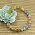 thumbnail image 3 of Bracelet Extensible en Perles Rondes 8mm avec Quartz Craquelé Aqua Aura Multicolore 7 Pouces Unisexe, 3 of 5
