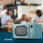 Galanz 0.7 Cu ft Retro Countertop Microwave Oven, 700 Watts, Blue, New